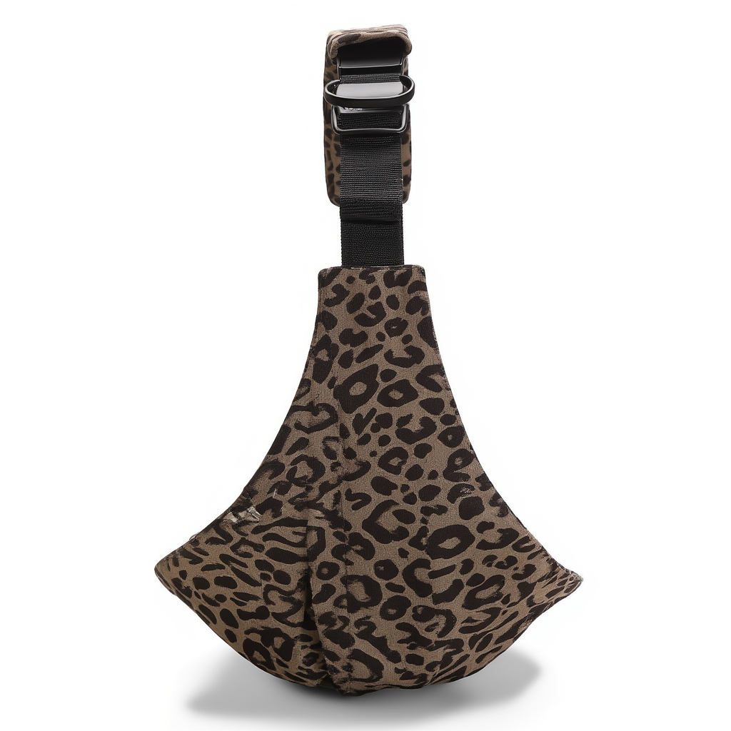 Porte-bébé bandoulière léopard ergonomique – portage ventral, latéral et horizontal pour bébé