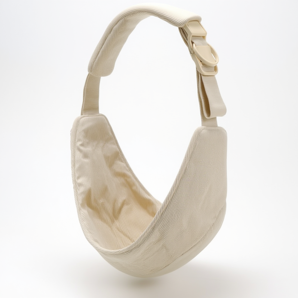 Porte-bébé bandoulière beige ergonomique – portage ventral, latéral et horizontal pour bébé