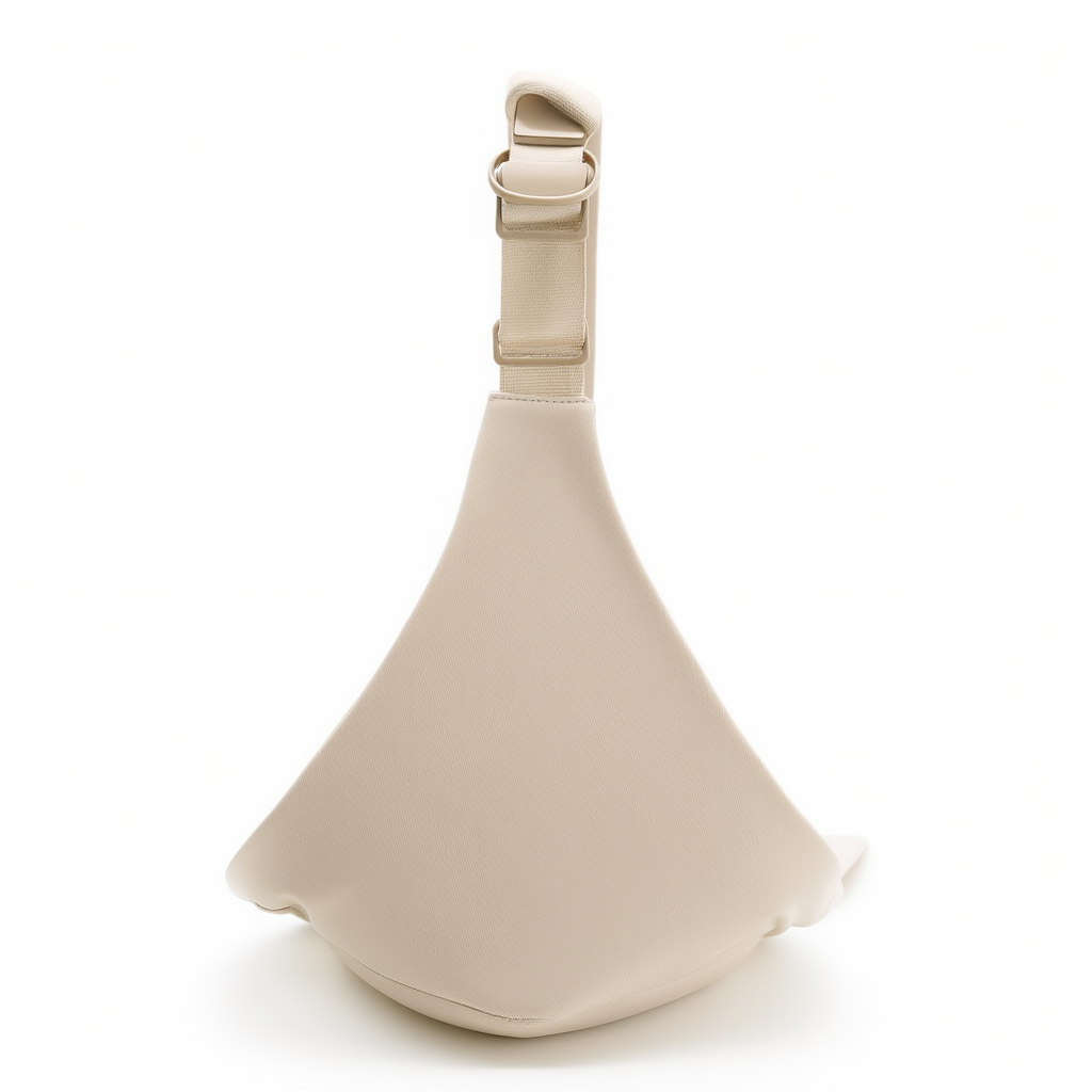 Porte-bébé bandoulière beige ergonomique – portage ventral, latéral et horizontal pour bébé