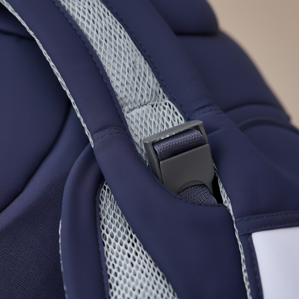 Porte-bébé ergonomique physiologique réglable bleu foncé – portage ventral, dorsal et latéral pour nouveau-né
