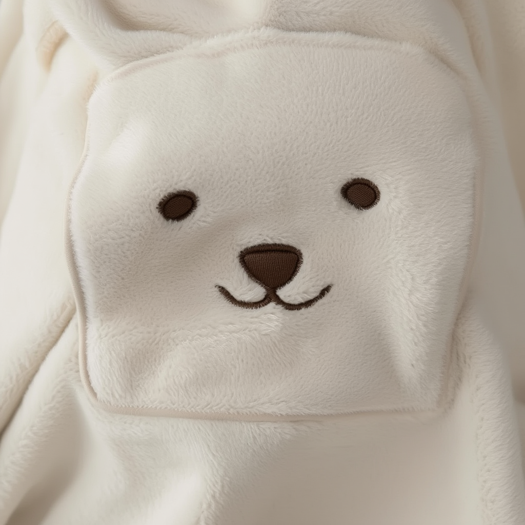 Couverture porte-bébé ours blanche – couverture poussette multifonction pour nouveau-né