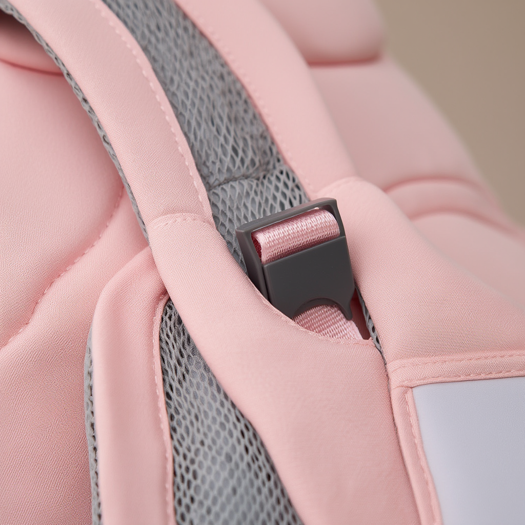 Porte-bébé ergonomique physiologique réglable rose – portage ventral, dorsal et latéral pour nouveau-né